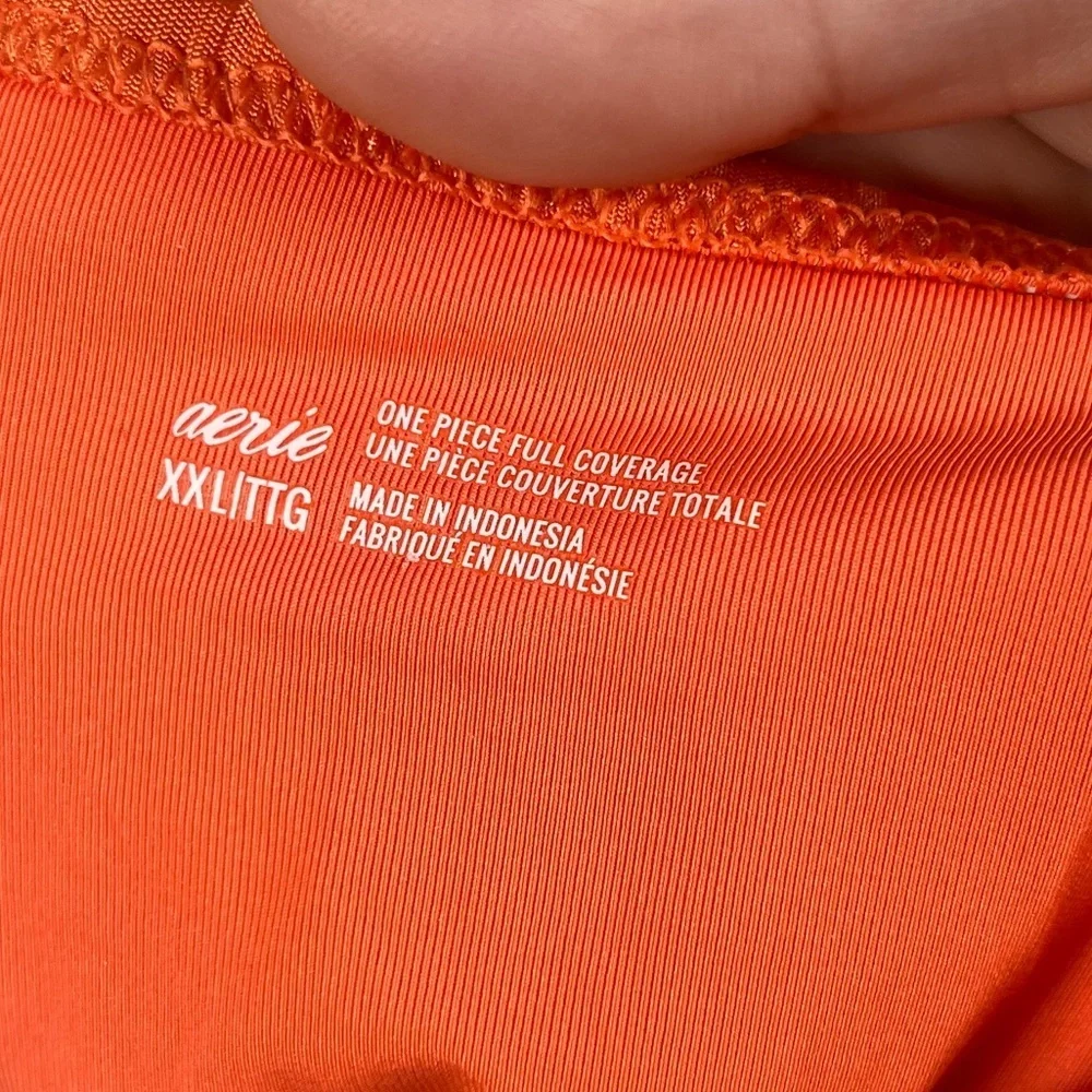 New aerie orange open back full coverage one piece swimsuit size xxl